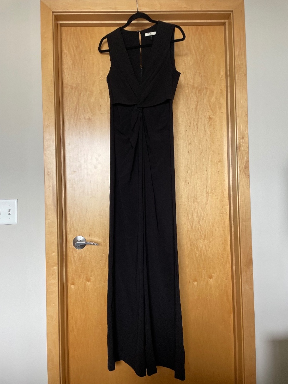 Halston Heritage Black Sleeveless Wide Leg Jumpsuit Size 8 Evening Cocktail